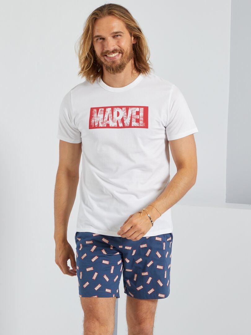 Pyjama 'Marvel' - 2 pièces Blanc/noir - Kiabi