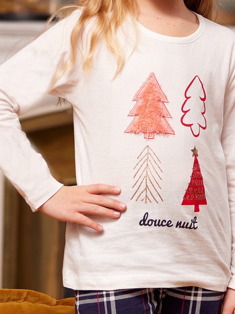 Pyjama   MATIN DE NOËL écru/marine - DODO Blanc - Kiabi