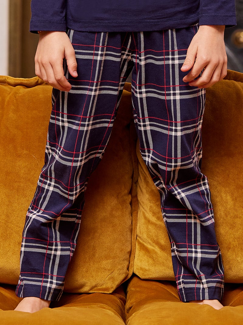 Pyjama   MATIN DE NOËL marine/carreaux - DODO Bleu foncé - Kiabi