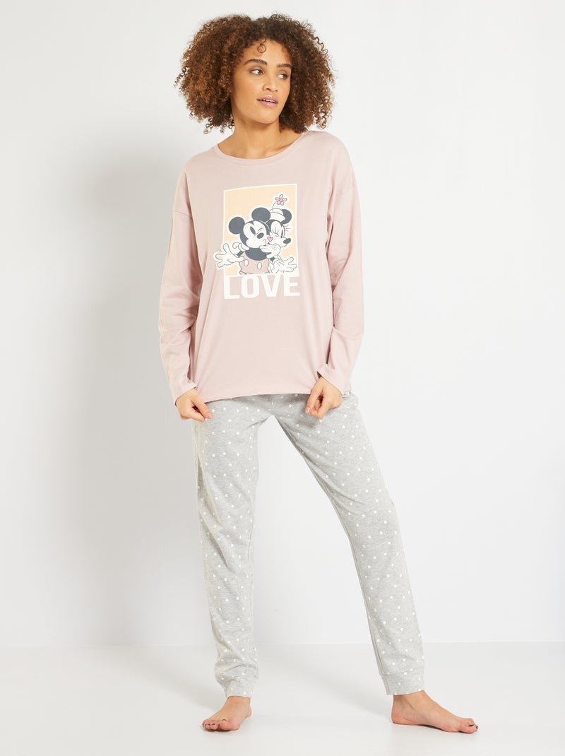 Pyjama Mickey 'Disney' rose/gris - Kiabi