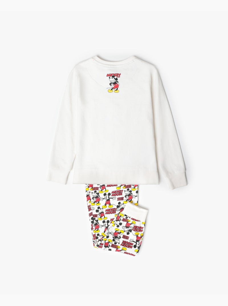 Pyjama Mickey en peluche à manches longues pour filles Disney Ecru - Kiabi