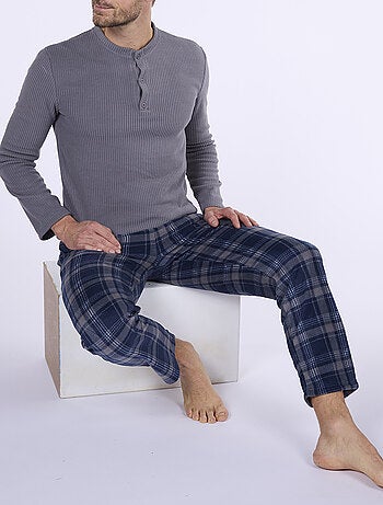 Pyjama micropolaire ESSENTIAL gris / carreaux - DODO