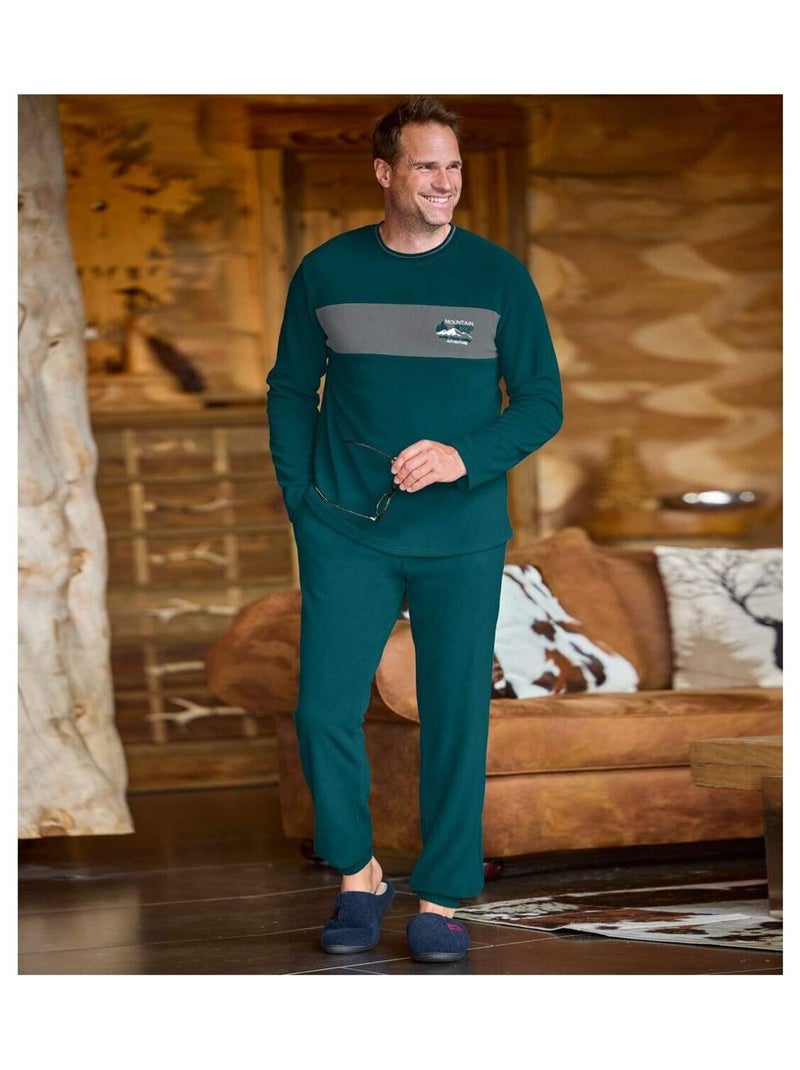Pyjama Micropolaire Mountain   - ATLAS FOR MEN Vert - Kiabi