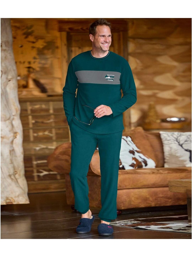 Pyjama micropolaire mountain   - atlas for men Vert - Kiabi