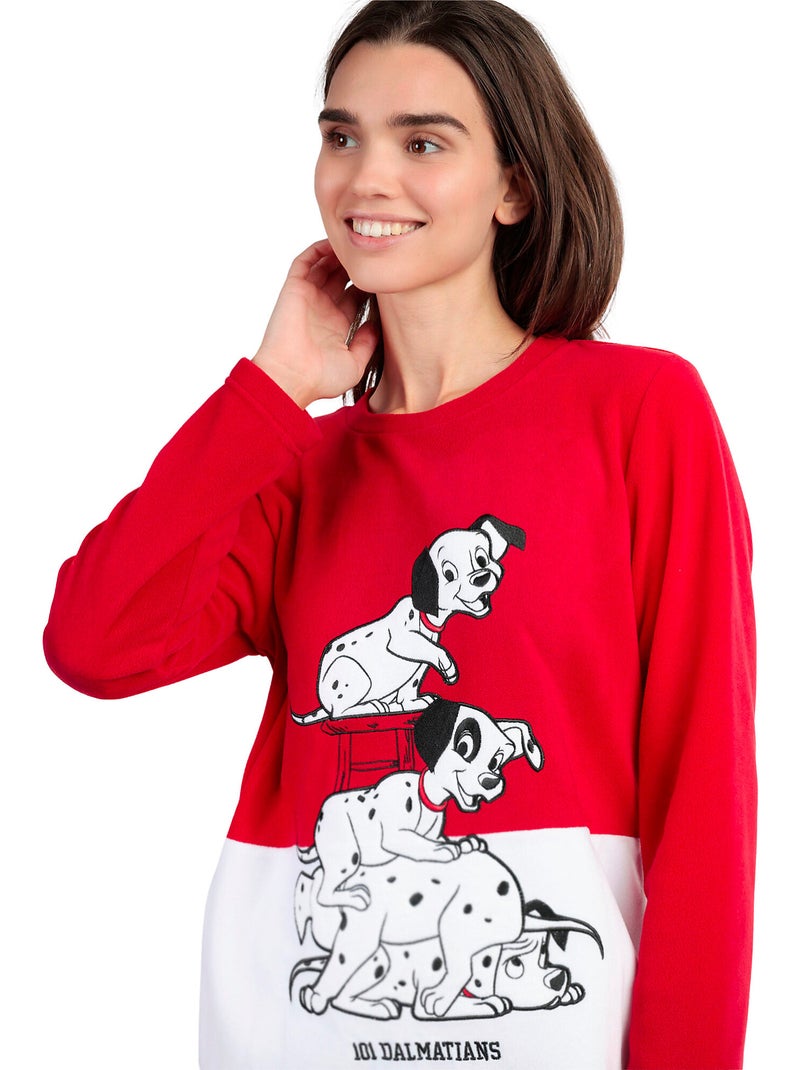 Pyjama micropolaire pantalon top Dalmatians Varsity Disney Rouge - Kiabi