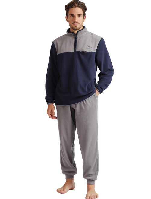 Pyjama micropolaire tenue d'intérieur pantalon et haut Sport - Kiabi
