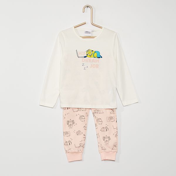 Pyjama Minions En Jersey Fille 3 12 Ans Blanc Kiabi 10 00