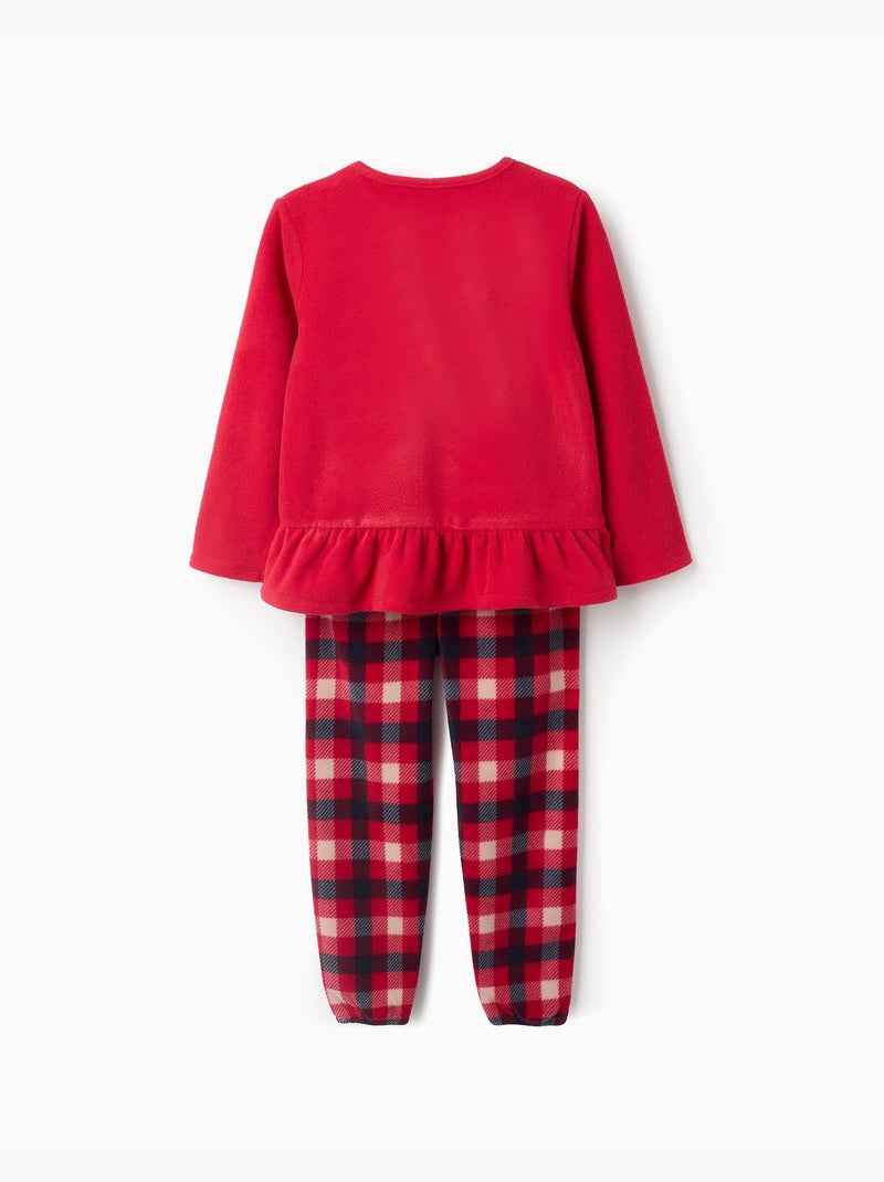 Pyjama molleton à carreaux, thème de Noël HOLY JOLY Rouge - Kiabi