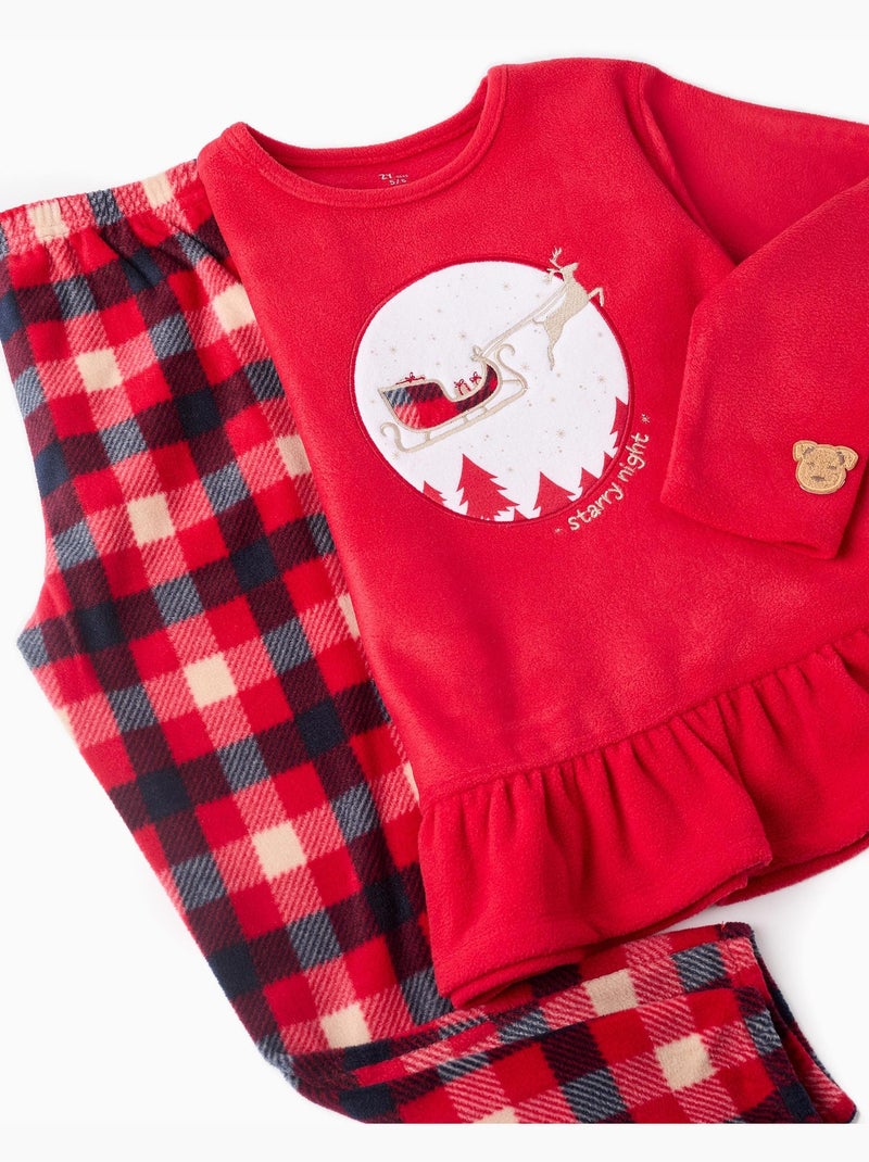 Pyjama molleton à carreaux, thème de Noël HOLY JOLY Rouge - Kiabi