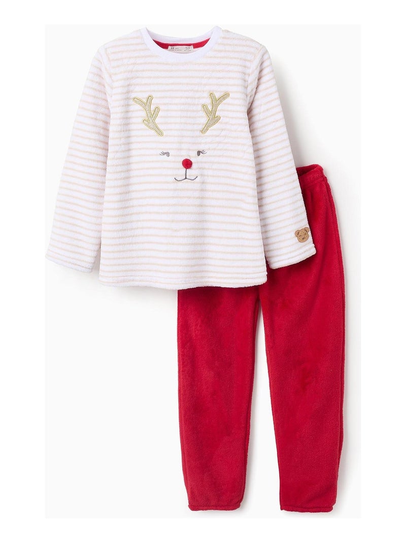 Pyjama molleton, pailleté, thème de Noël HOLY JOLY Blanc - Kiabi