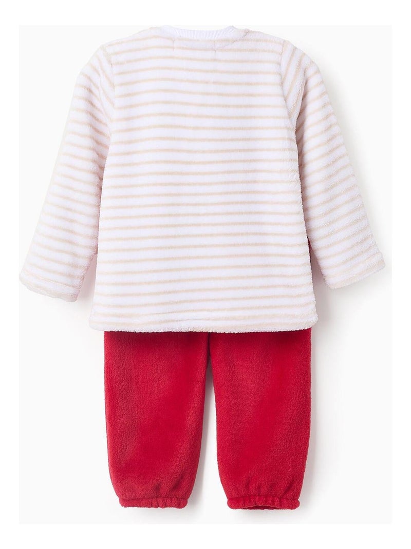 Pyjama molleton, rayé, thème de Noël HOLY JOLY Blanc - Kiabi