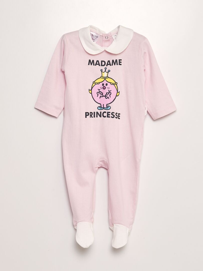 Pyjama 'Monsieur Madame' 'Madame Princesse' Rose - Kiabi