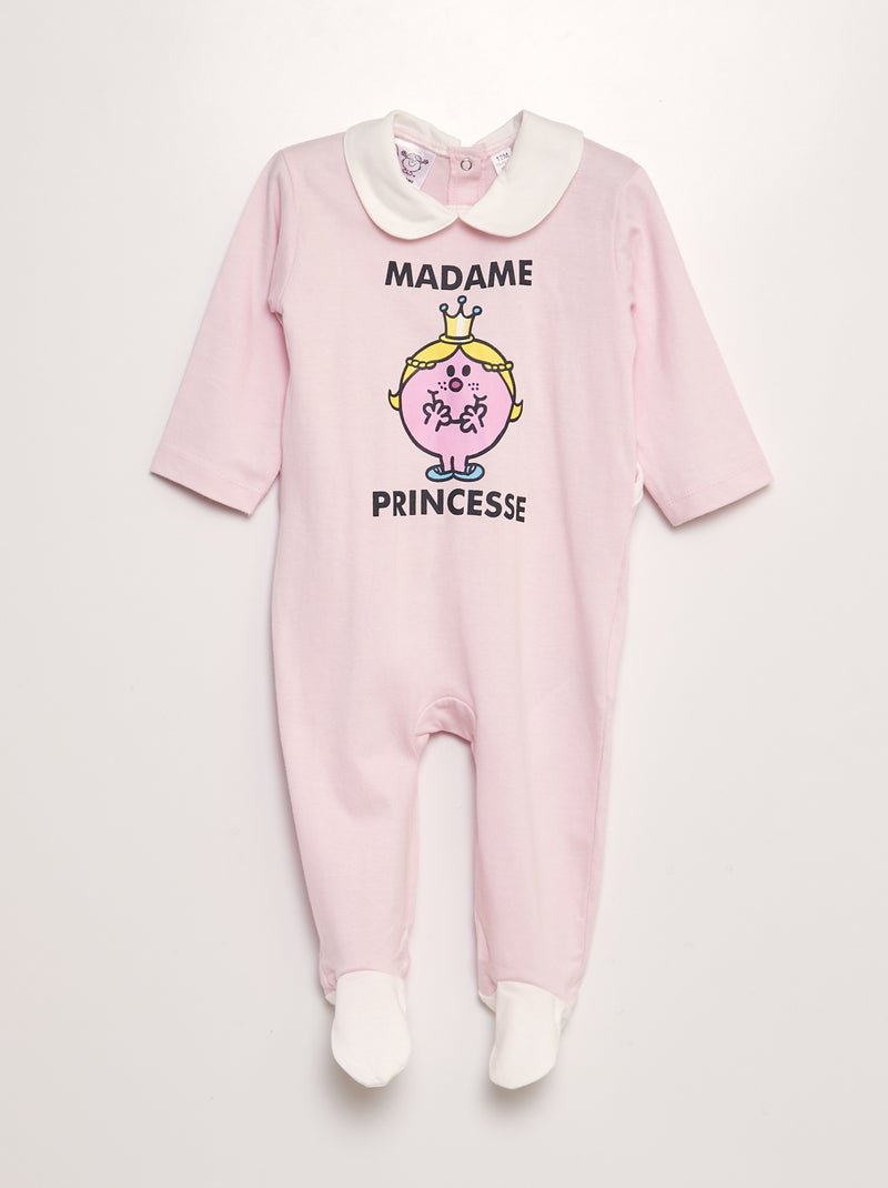 Pyjama 'Monsieur Madame' 'Madame Princesse' Rose - Kiabi