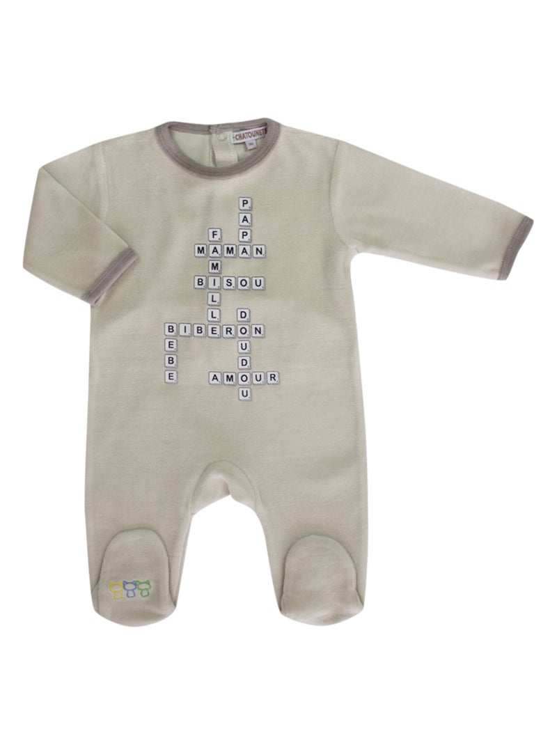 Pyjama "MOTS" LES CHATOUNETS Gris - Kiabi