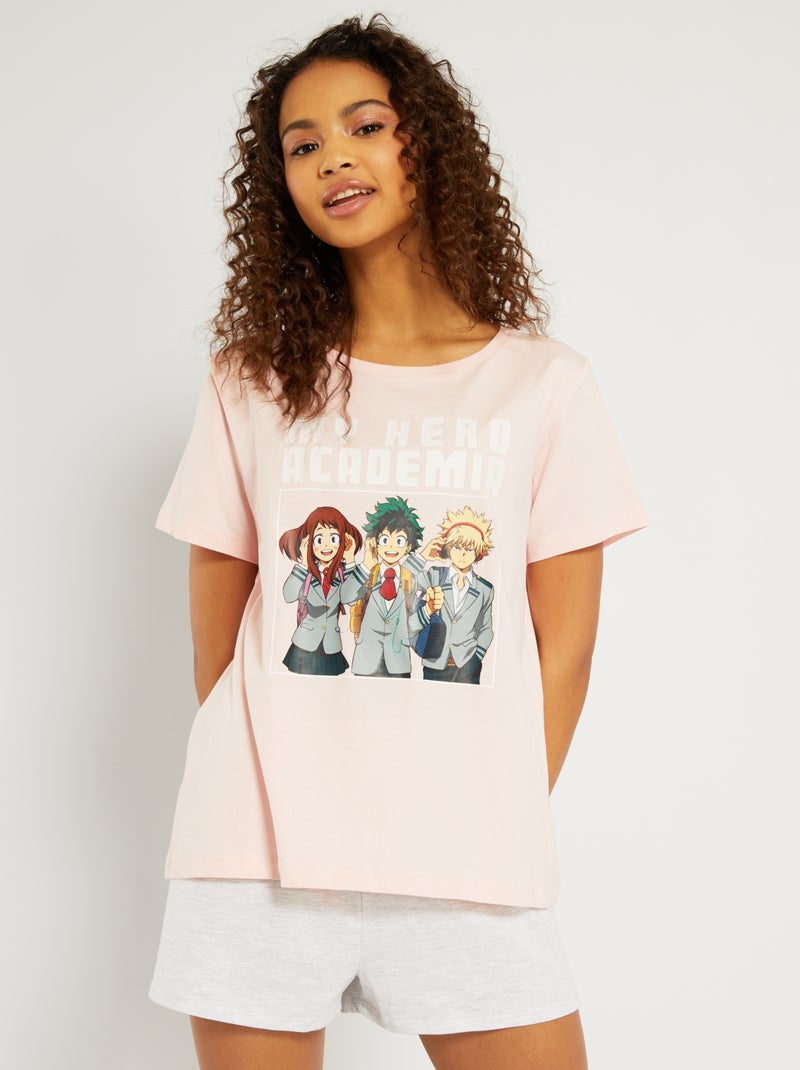 Pyjama 'My Hero Academia' - 2 pièces rose/gris - Kiabi