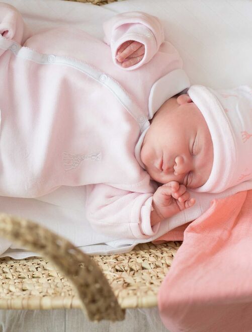 Pyjama en velours bébé fille - rose - Kiabi - 15.00€