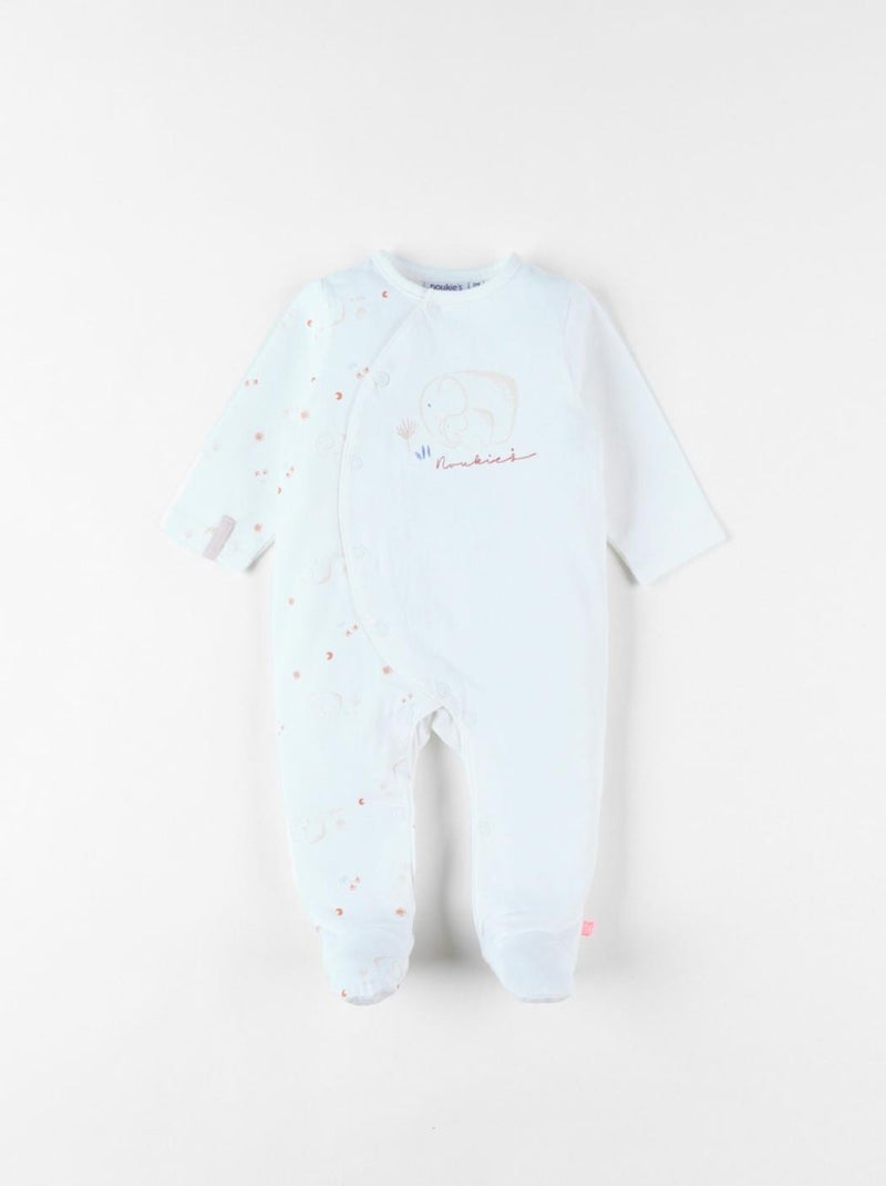 Pyjama naissance 1 pièce éléphant en jersey, - Noukie's Blanc - Kiabi