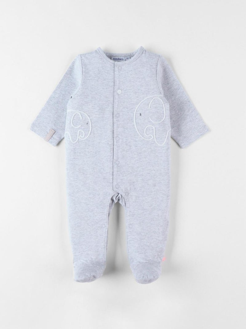 Pyjama naissance 1 pièce éléphant en jersey, chiné Noukie's Gris - Kiabi