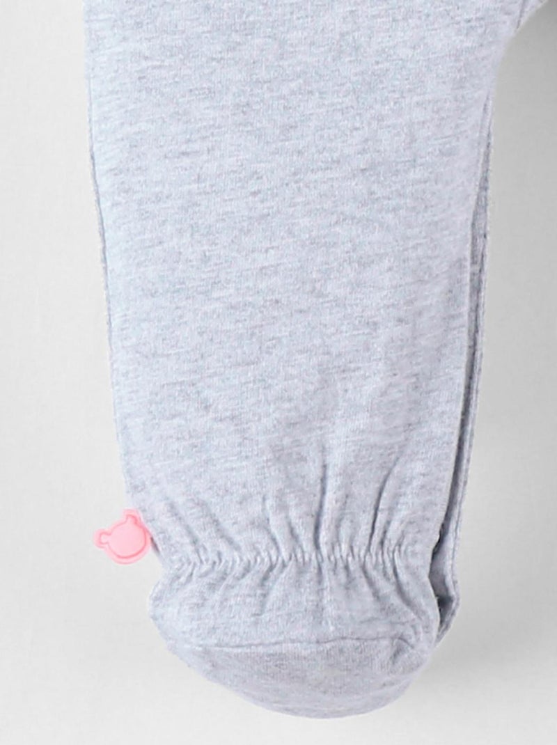 Pyjama naissance 1 pièce éléphant en jersey, chiné Noukie's Gris - Kiabi