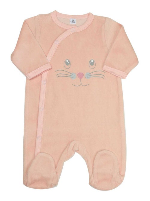 Pyjama naissance en velours - Kiabi