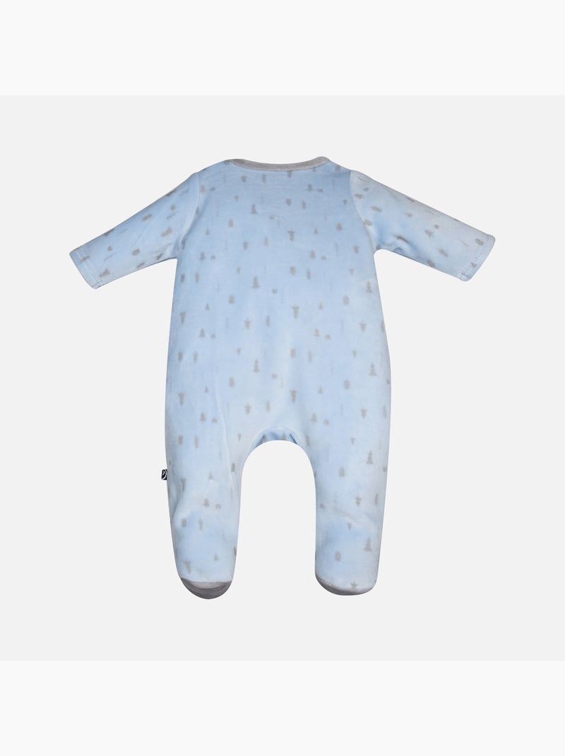 PYJAMA NAISSANCE FABBIO VELOURS RASE Bleu - Kiabi