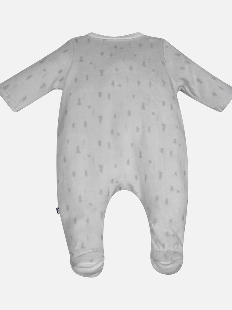 PYJAMA NAISSANCE FABRIZIO VELOURS RASE Gris - Kiabi
