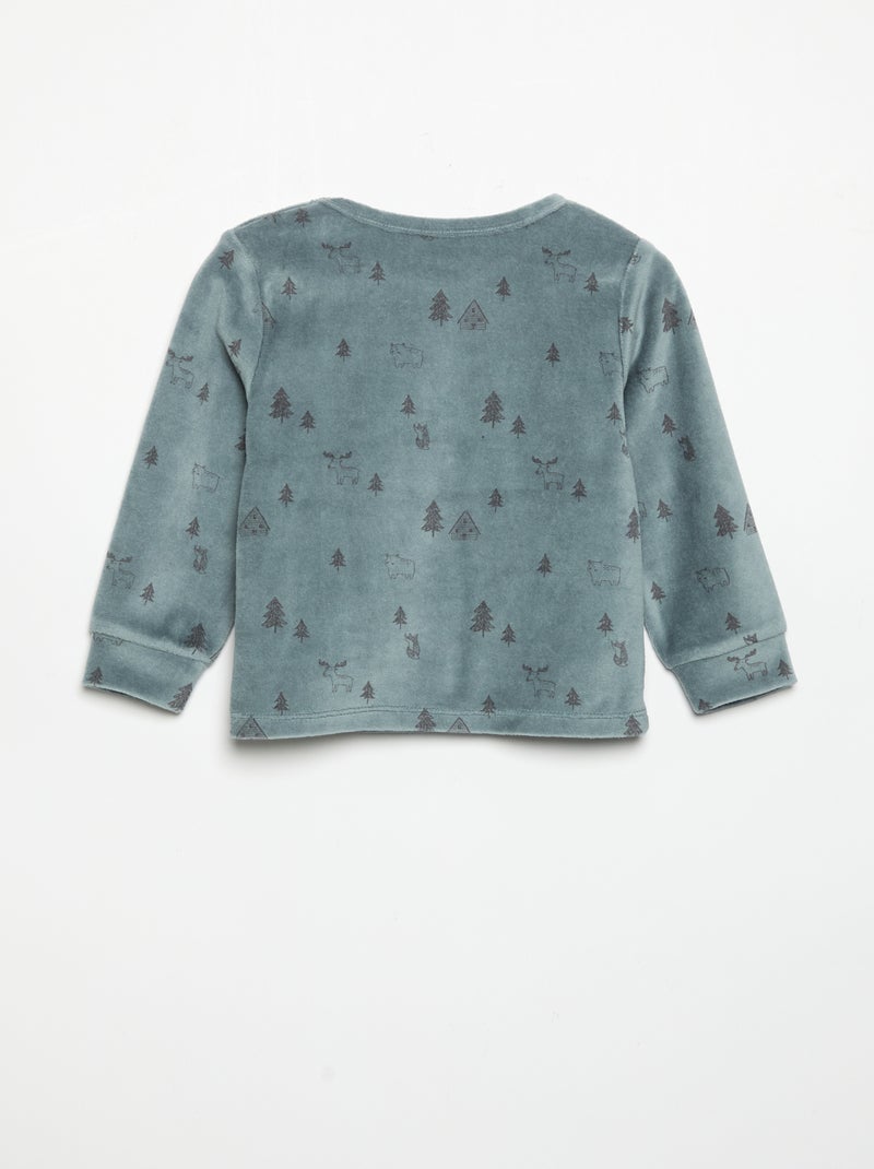 Pyjama 'Noël' 2 pièces - Sweat + pantalon Bleu - Kiabi