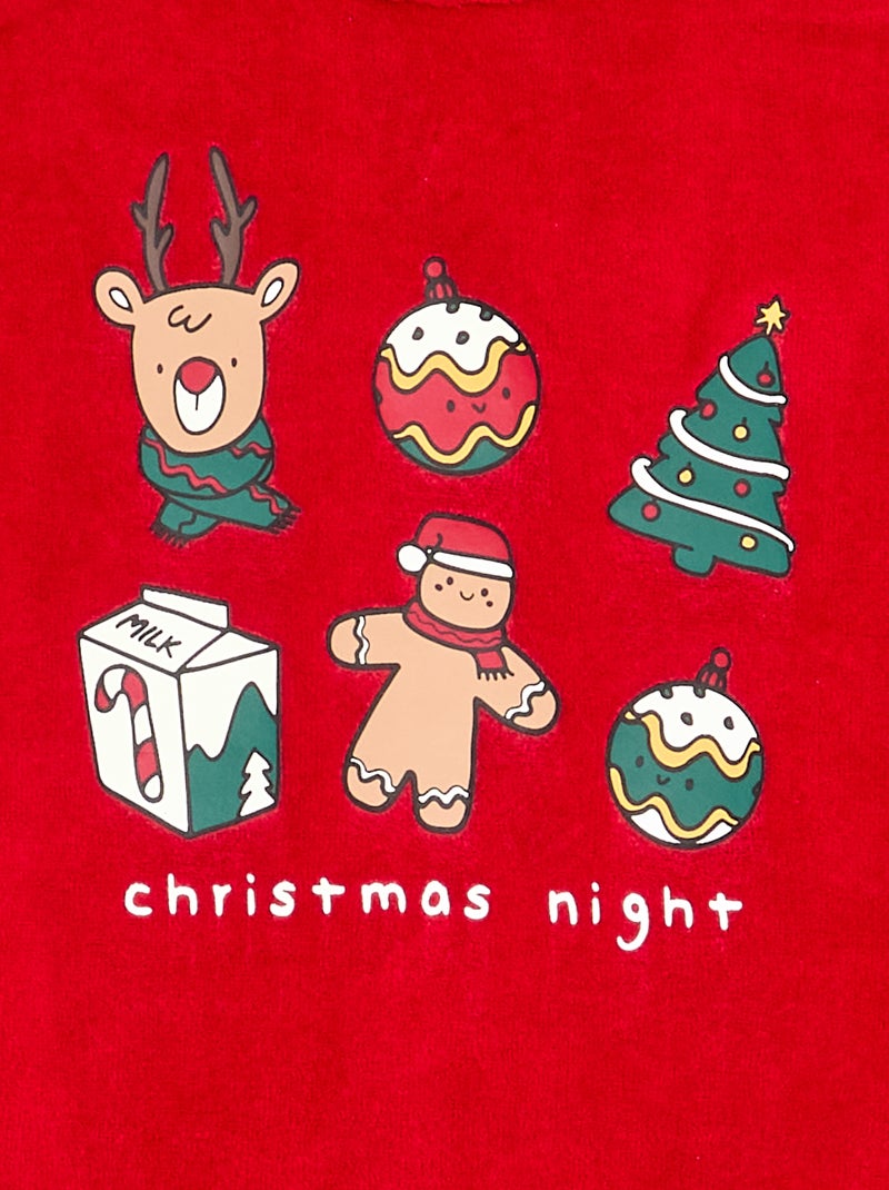 Pyjama 'Noël' 2 pièces - Sweat + pantalon Rouge - Kiabi