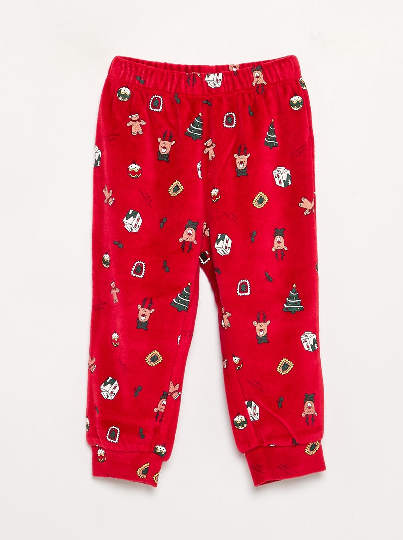 Pyjama 'Noël' 2 pièces - Sweat + pantalon Rouge - Kiabi
