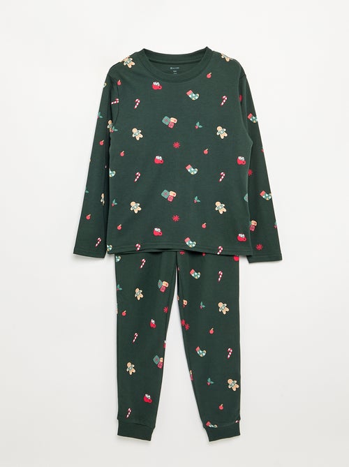 Pyjama 'Noël' 2 pièces - T-shirt à manches longues + pantalon - Kiabi