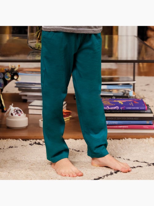 Pyjama   NOËL EN FAMILLE anthracite chiné/vert - DODO - Kiabi