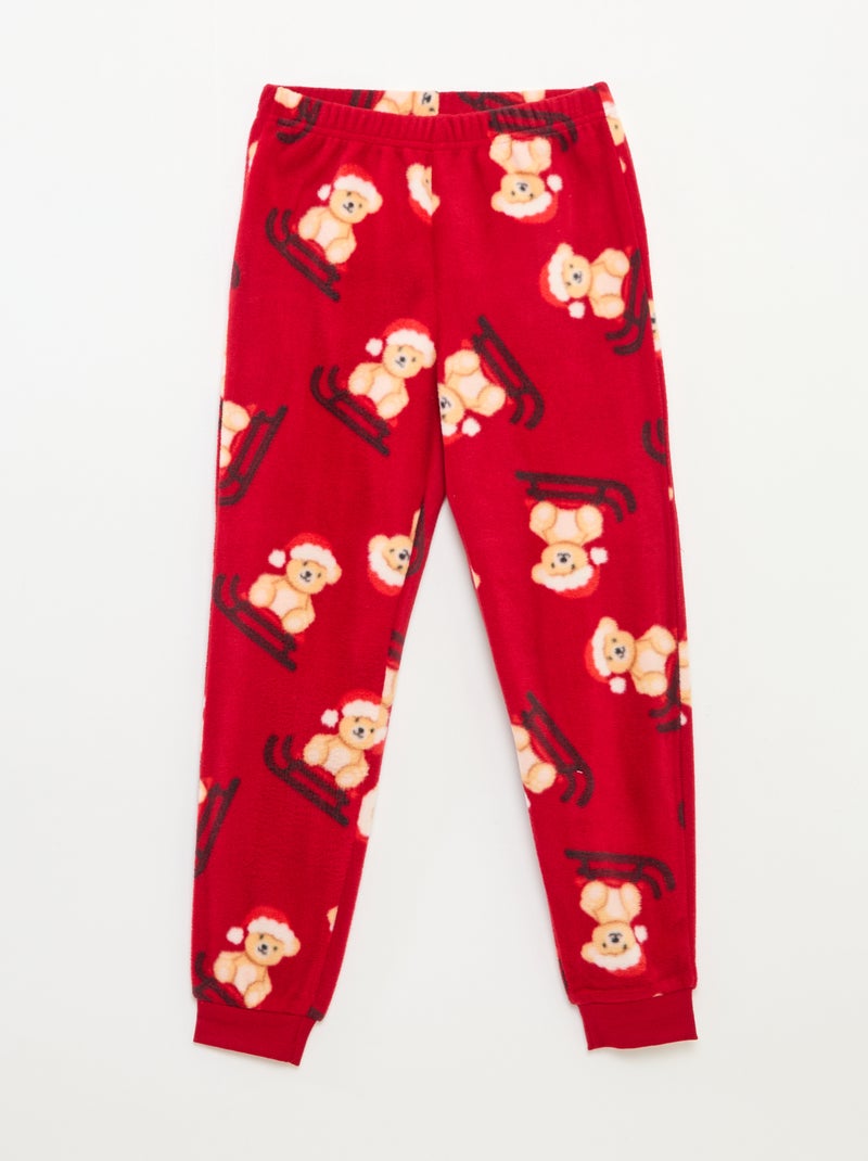 Pyjama Noël en polaire all-over Rouge - Kiabi