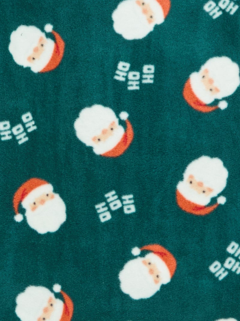 Pyjama Noël en polaire all-over Vert - Kiabi