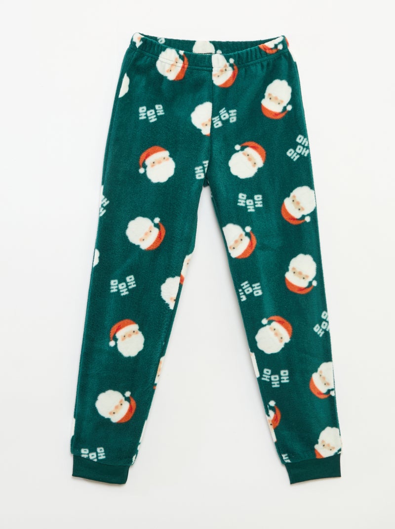 Pyjama Noël en polaire all-over Vert - Kiabi