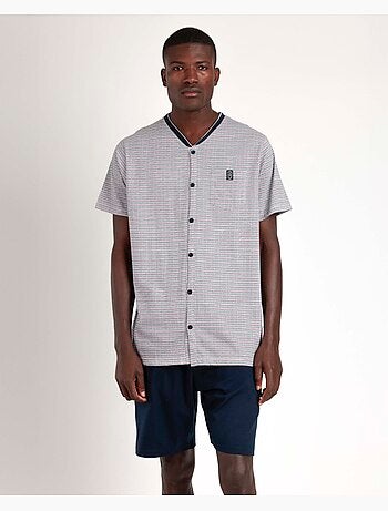 Pyjama ouvert à chevrons et manches courtes pour homme ADMAS CLASSIC