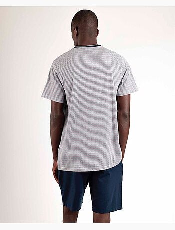 Pyjama ouvert à chevrons et manches courtes pour homme ADMAS CLASSIC