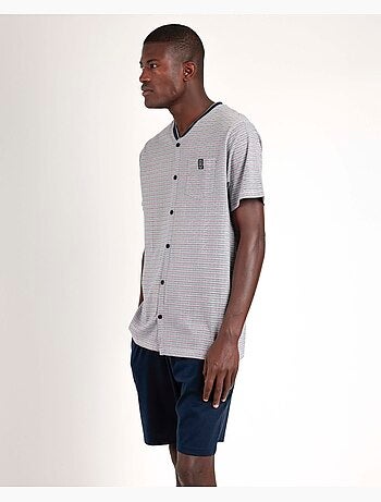 Pyjama ouvert à chevrons et manches courtes pour homme ADMAS CLASSIC