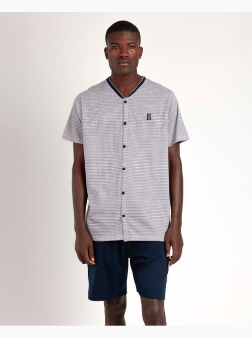 Pyjama ouvert à chevrons et manches courtes pour homme ADMAS CLASSIC - Kiabi Pyjama ouvert à chevrons et manches courtes pour homme ADMAS CLASSIC - Kiabi