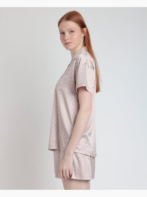 Pyjama ouvert à manches courtes en dentelle à pois pour femme ADMAS CLASSIC - Kiabi Pyjama ouvert à manches courtes en dentelle à pois pour femme ADMAS CLASSIC - Kiabi