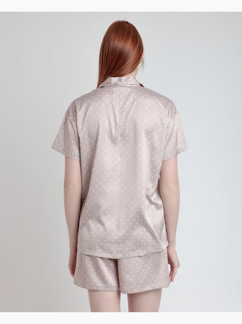 Pyjama ouvert à manches courtes en dentelle à pois pour femme ADMAS CLASSIC - Kiabi Pyjama ouvert à manches courtes en dentelle à pois pour femme ADMAS CLASSIC - Kiabi