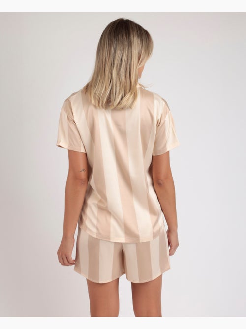 Pyjama ouvert à manches courtes et rayures de luxe pour femme ADMAS CLASSIC - Kiabi Pyjama ouvert à manches courtes et rayures de luxe pour femme ADMAS CLASSIC - Kiabi