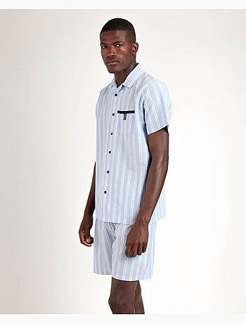 Pyjama ouvert à manches courtes et rayures pour homme ADMAS CLASSIC