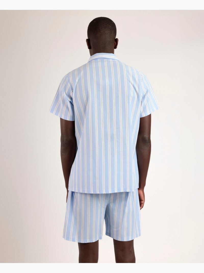 Pyjama ouvert à manches courtes et rayures pour homme ADMAS CLASSIC Bleu marine - Kiabi