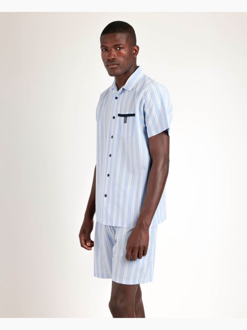 Pyjama ouvert à manches courtes et rayures pour homme ADMAS CLASSIC - Kiabi Pyjama ouvert à manches courtes et rayures pour homme ADMAS CLASSIC - Kiabi