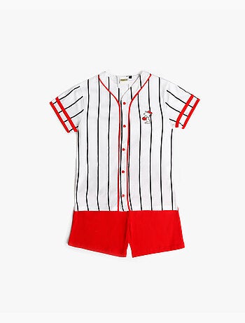 Pyjama ouvert à manches courtes PEANUTS Snoopy Strike pour garçon