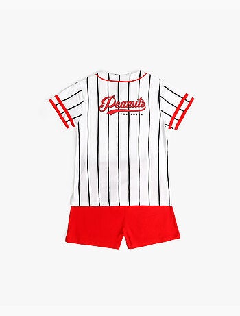 Pyjama ouvert à manches courtes PEANUTS Snoopy Strike pour garçon