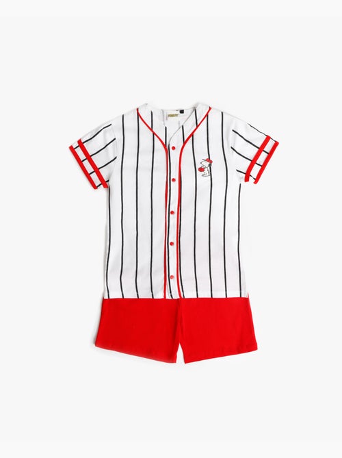 Pyjama ouvert à manches courtes PEANUTS Snoopy Strike pour garçon - Kiabi Pyjama ouvert à manches courtes PEANUTS Snoopy Strike pour garçon - Kiabi
