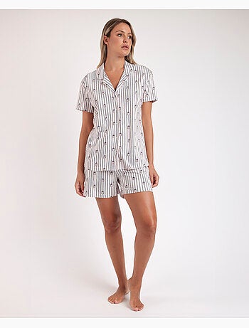 Pyjama ouvert à manches courtes pour femme ADMAS Beach Life