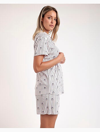 Pyjama ouvert à manches courtes pour femme ADMAS Beach Life