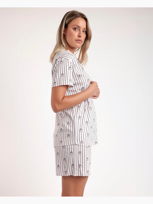 Pyjama ouvert à manches courtes pour femme ADMAS Beach Life - Kiabi Pyjama ouvert à manches courtes pour femme ADMAS Beach Life - Kiabi